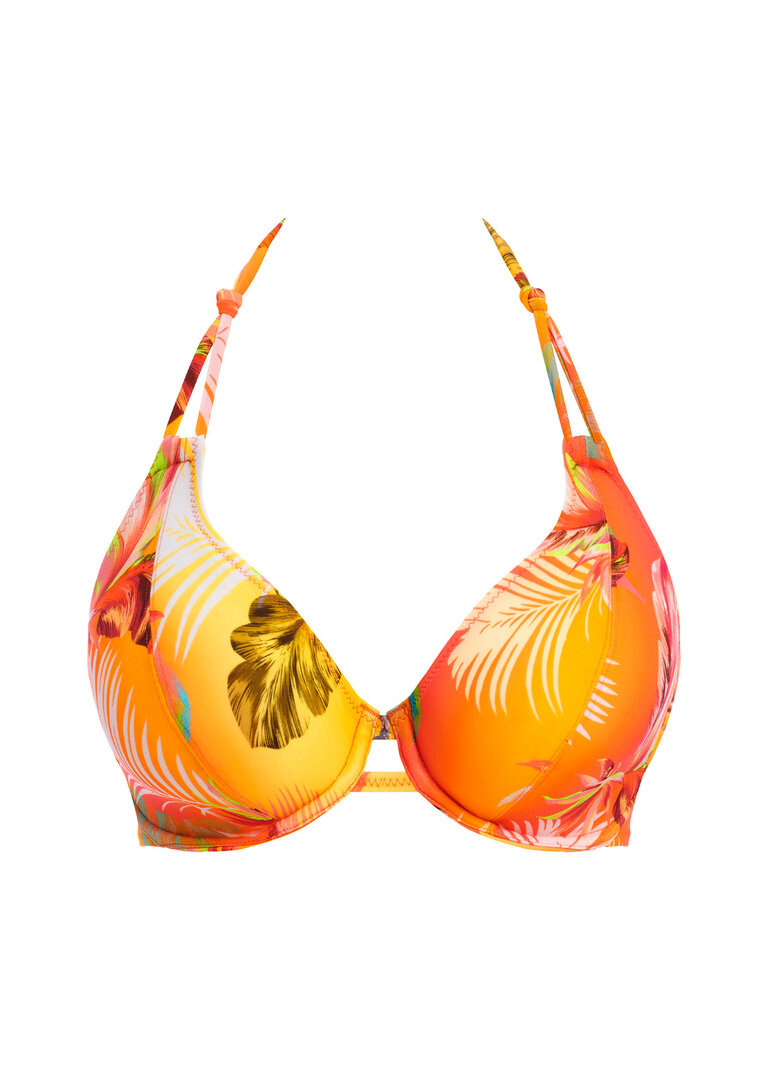 KOMPLET - Strój kąpielowy Freya Swim MIAMI SUNSET Papaya AS204904PAP Uw Halter Bikini Top (30FF) + wybrane majtki