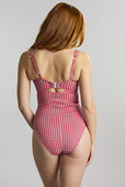 Strój kąpielowy jednoczęściowy Panache GINGHAM SW1720A PALOMA Balcony Swimsuit Red Gingham
