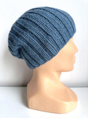 LAURIN – czapka z alpaki 100% zimowa beanie 6309 średni niebieski petrol