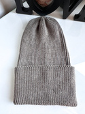 VARELLA – czapka merino beanie wywijana 57 szaro‑brązowy