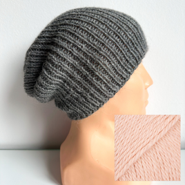 KIARA Beanie-Mütze aus 100% Alpaka 9033 lody truskawkowe Rosa