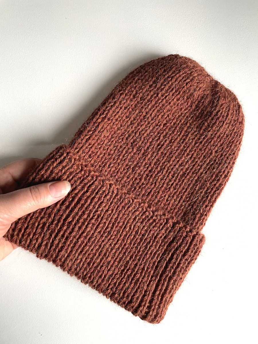 KIARA Turn-Up Beanie 100% Alpaca 9025 Brown
