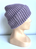 NANA – czapka beanie wywijana z wełny baby merino 39 Fioletowa Orchidea