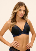 Biustonosz Wacoal EMBRACE LACE WA853291003 Plunge Underwire Bra Black/night Sky