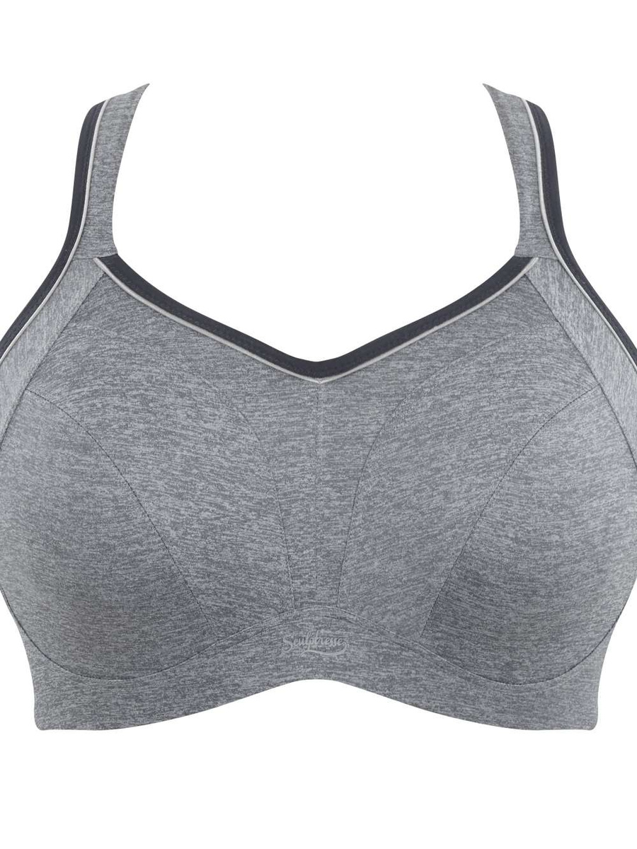 Biustonosz sportowy z fiszbiną i miękką miseczką Sculptresse Panache Sport ACTIVATE 9441 Sports Balconnet Charcoal Marl
