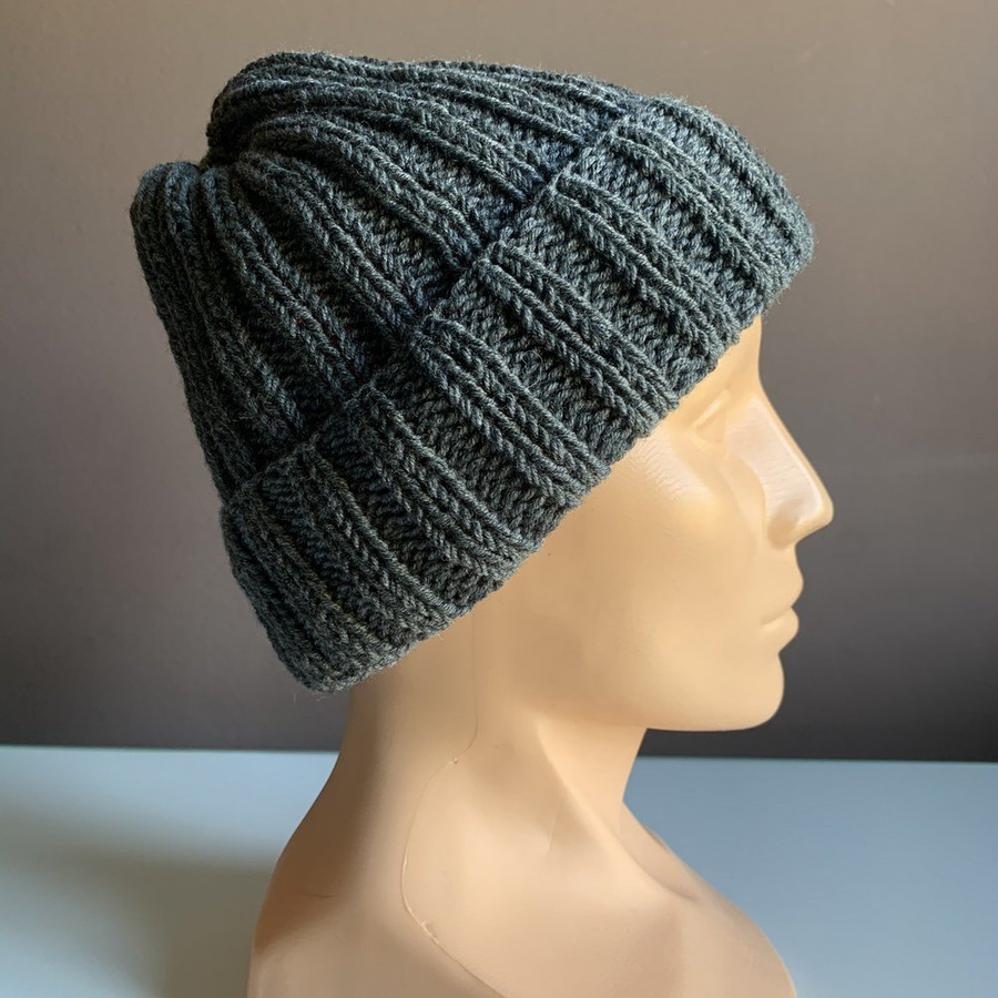 HELLI – czapka beanie z wełny baby merino 20 Ciemny szary zimowa unisex