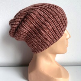 NANA – czapka merino beanie 100% baby merino 48 Blush brązowa