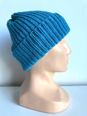 NANA – czapka wywijana beanie z wełny baby merino 32 turkusowy