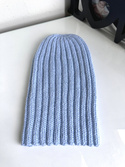 HELLI – czapka zimowa damska beanie z wełny baby merino 11 Błękitny Stalowy