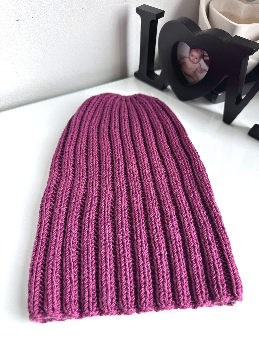 HELLI – czapka zimowa damska z wełny merino 100% Baby Merino 34 Wrzos beanie