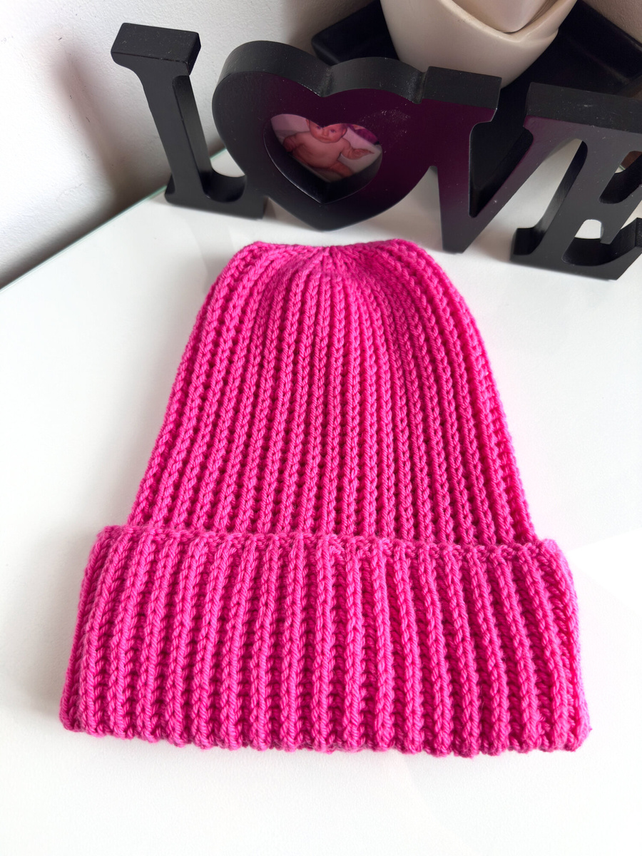 BRIOSZKA – czapka damska beanie z wełny merino 100% 22 Magenta różowa zimowa