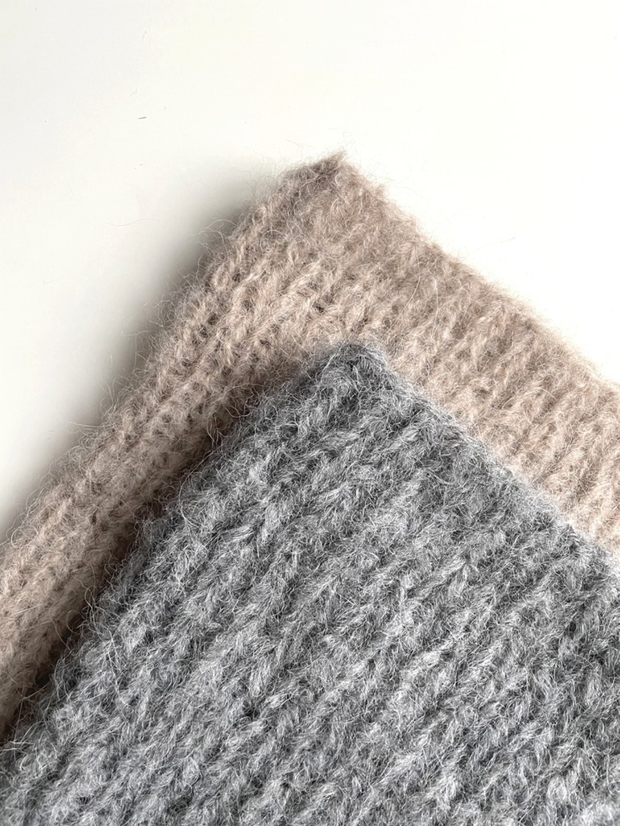 WATA CUKROWA – czapka z alpaki damska z merynosem 04 szary