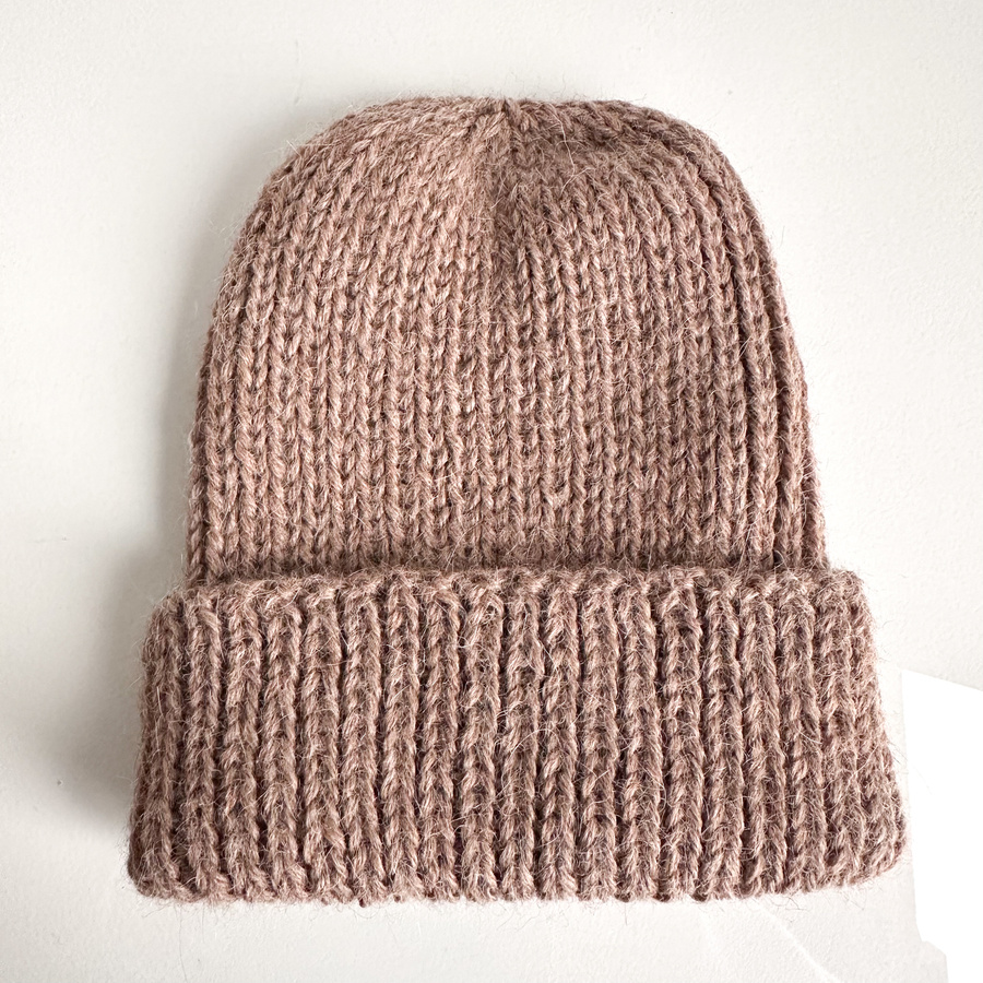 KIARA Turn-Up Beanie 100% Alpaca 618 Nugat Beżowa