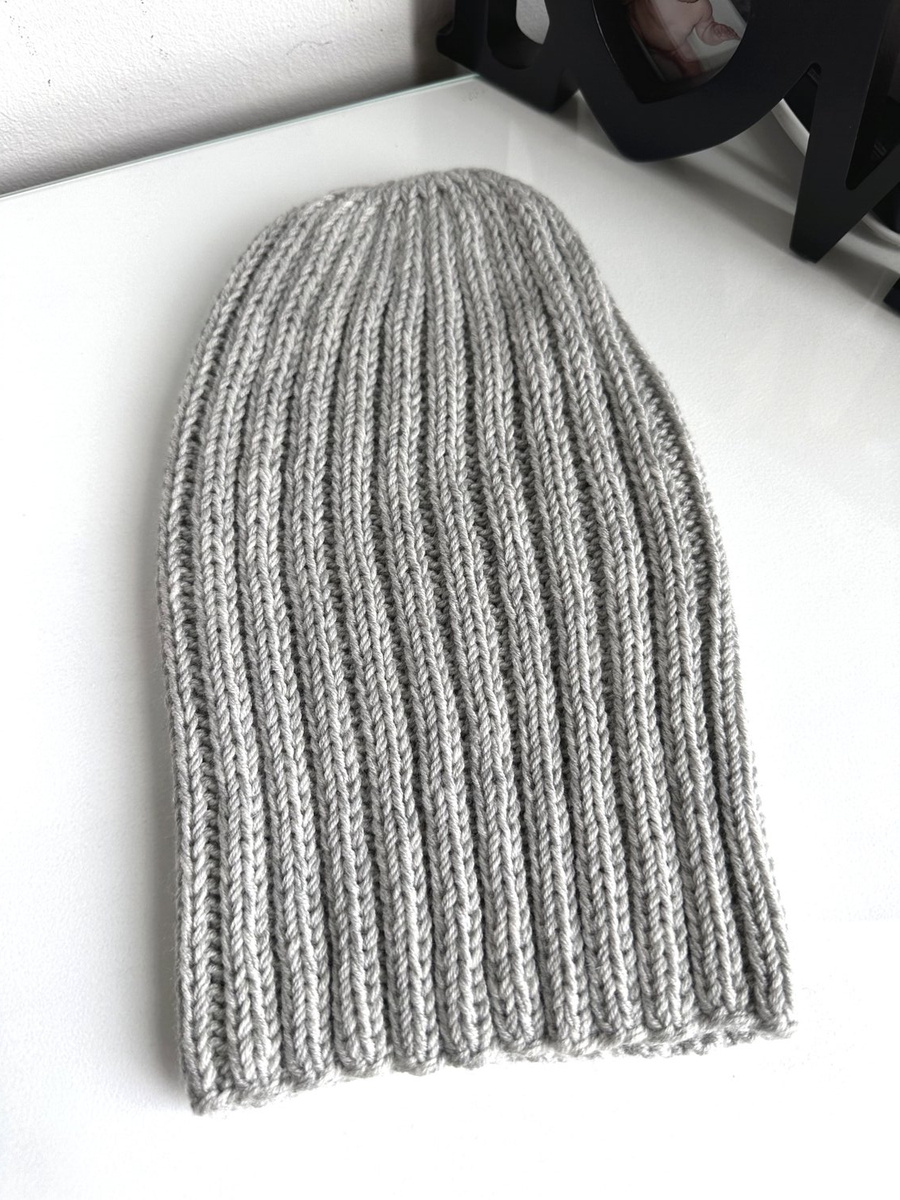 Czapka zimowa męska/damska HELLI 100% Baby Merino 22 Jasny Szary