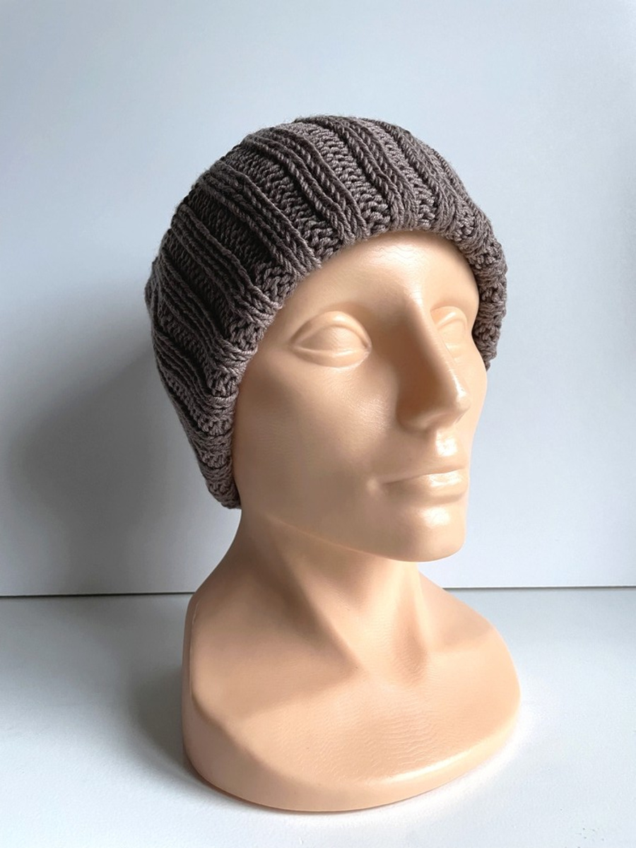 HELLI – czapka zimowa merino beanie 100% baby merino 17 Beż, ręcznie robiona