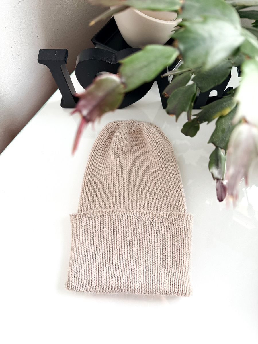 Czapka wywijana HELEN 100% Alpaka 9036 pszeniczny