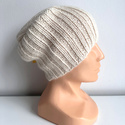 LAURIN – czapka zimowa beanie z alpaki 100% 100 Ecru