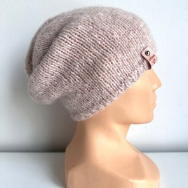 CHMURKA Beanie-Mütze aus Alpaka 33 Różowy Piasek