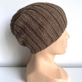LAURIN – czapka zimowa beanie damska z alpaki 100% 607 brąz
