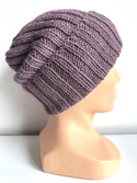 Ręcznie robiona Czapka wywijana LAURIN 100% Alpaka 3800 Fiołkowo Różowy