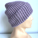 NANA – czapka beanie wywijana z wełny baby merino 39 Fioletowa Orchidea