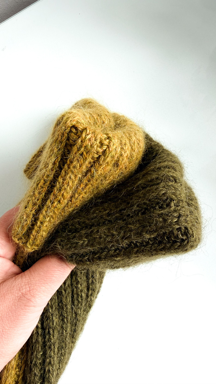 MARGARET Handmade Beanie Alpaca Mohair and Silk 7895 Dark Green