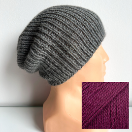 KIARA Alpaca Beanie 100% Alpaca 9045 Rubinowy