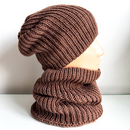 Ręcznie robiony KOMIN NANA 100% Baby Merino 52 Czekolada