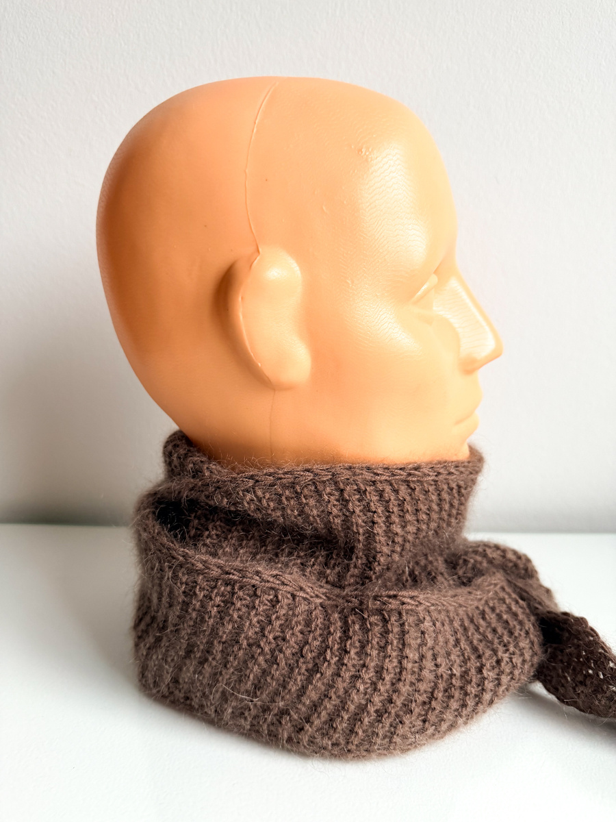 Słodki szalik, apaszka Baby Merino + moher i jedwab AUREA Nitkowe Love 62/15 średni brąz