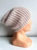MORGANA – czapka damska beanie alpaka + merynos z jedwabiem 59/40 Marcepan