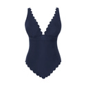 Strój kąpielowy jednoczęściowy Panache Swim SIGNATURE SCALLOP SW1760C TAYLOR Non Wired Plunge Swimsuit Signature Ink Blue