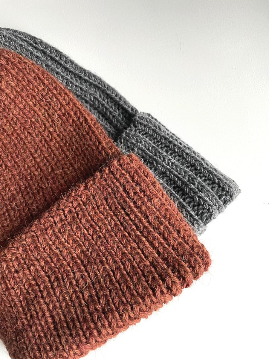 KIARA Turn-Up Beanie 100% Alpaca 9025 Brown