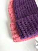 MARGARET Handmade Turn-Up Beanie Alpaca Mohair and Silk 4400/16 Dark Purple