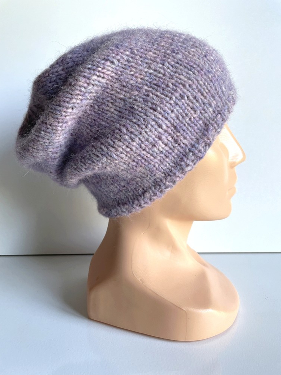 CHMURKA Beanie-Mütze aus Alpaka 15 Fioletowa Mgiełka