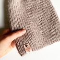 AUREA – ręcznie robiona ciepła czapka beanie merino + moher i jedwab damska 23/20 Jasny Beż