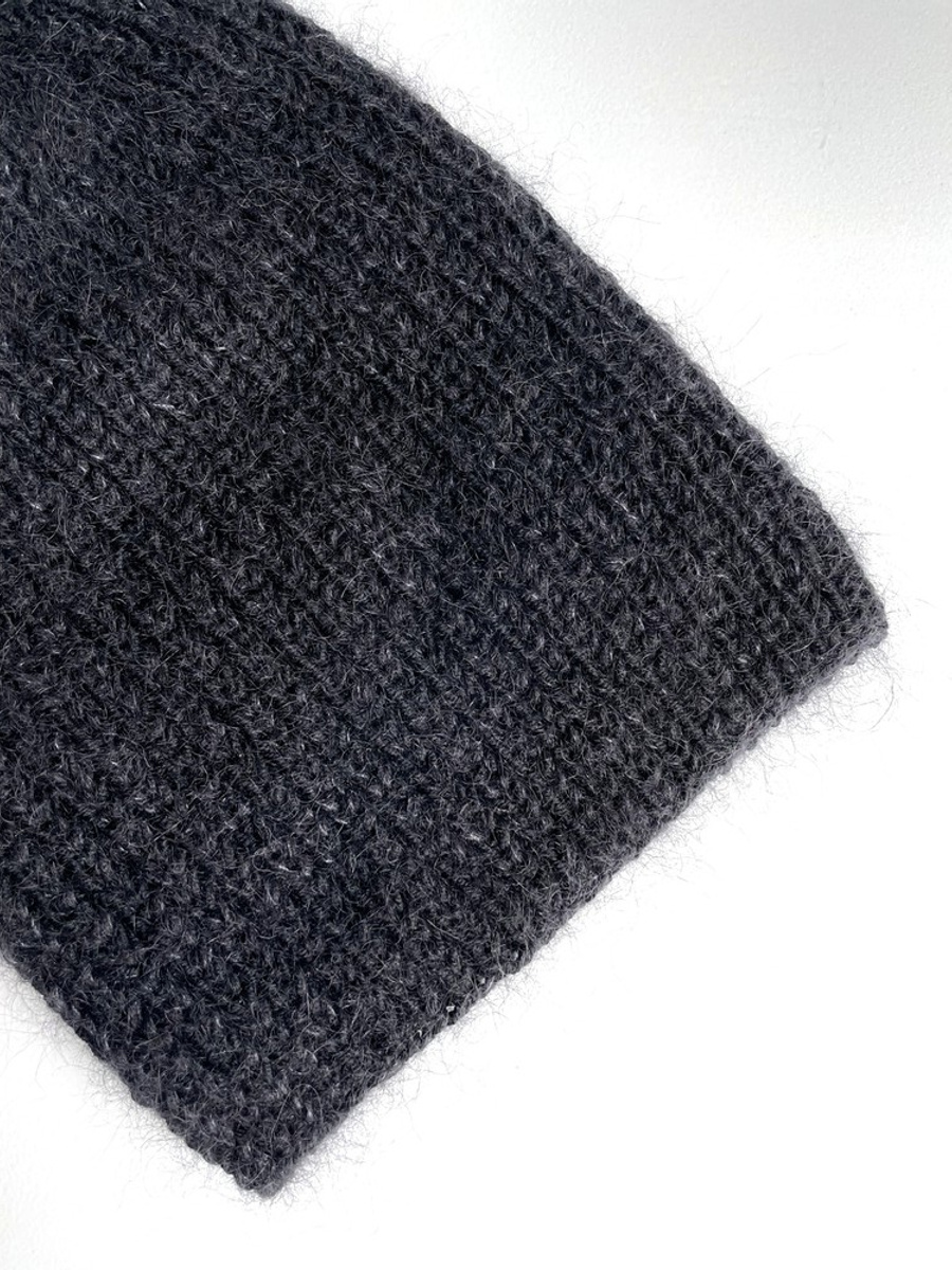 AUREA – ręcznie robiona czapka merino + moher i jedwab damska 21/02 Czarny
