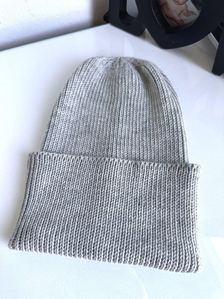 VARELLA Beanie-Mütze aus Merinowolle 100% Baby Merino 22 Hellgrau winterlich