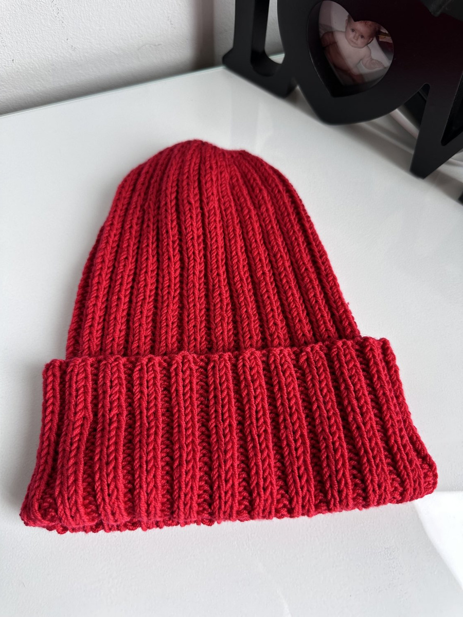 HELLI Mütze mit Umschlag 100% Baby-Merinowolle 16 Rot unisex