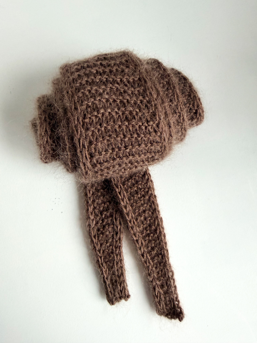 Słodki szalik, apaszka Baby Merino + moher i jedwab AUREA Nitkowe Love 62/15 średni brąz