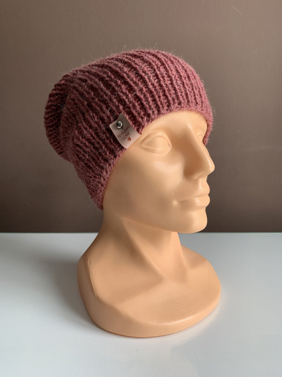 KIARA – czapka z alpaki 100% damska jesienno-zimowa 9024 ciemny blush