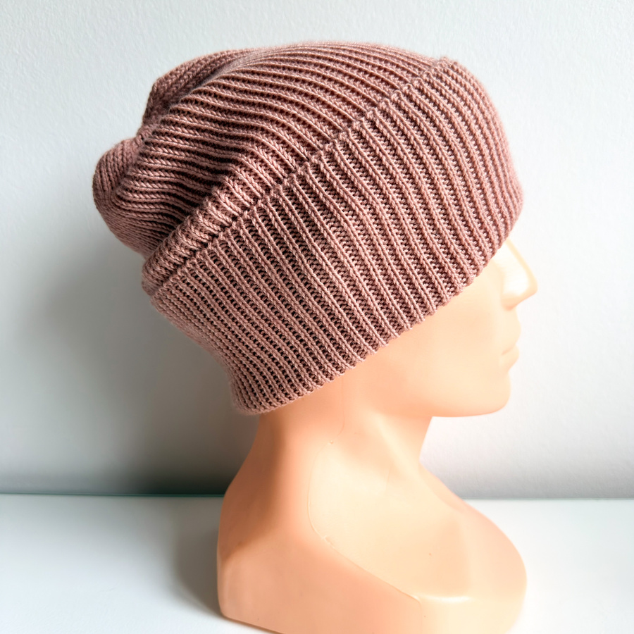 VARELLA – czapka merino beanie wywijana 100% baby merino 49 Pustynna Róża