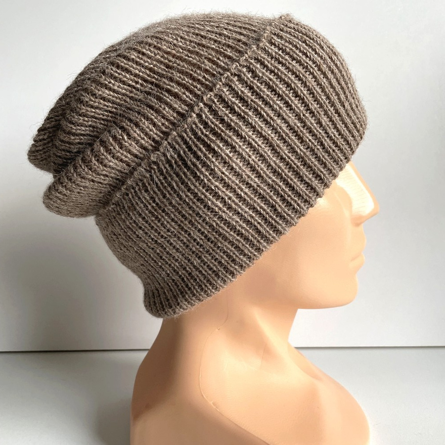 Wełniana czapka wywijana HELEN 100% Alpaka 618 Nugat
