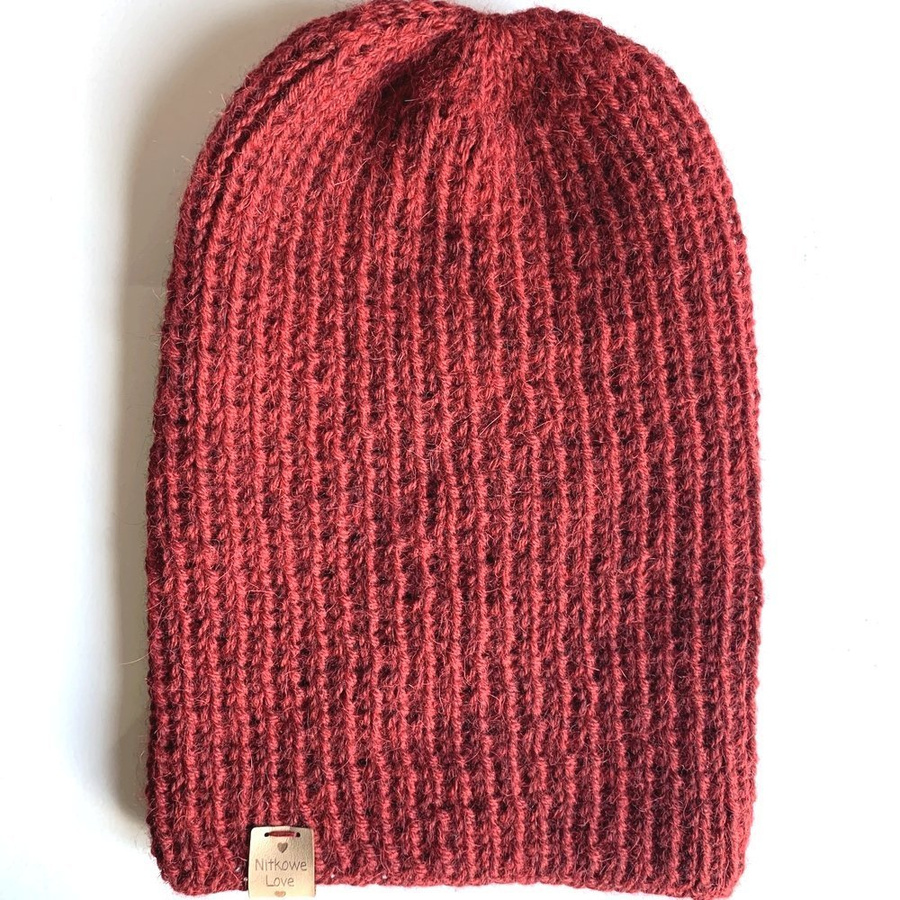 KIARA Alpaca Beanie 100% 3650 Burgundy
