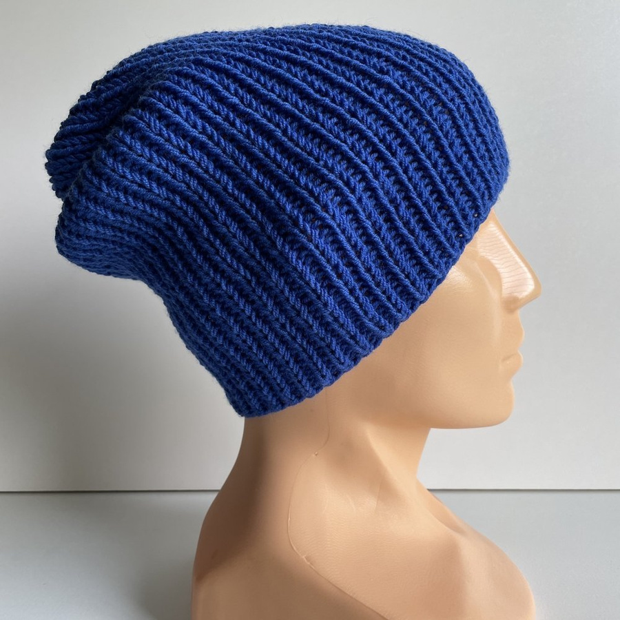 NANA – czapka beanie z wełny baby merino 33 jaskrawoniebieska, jesienno-zimowa