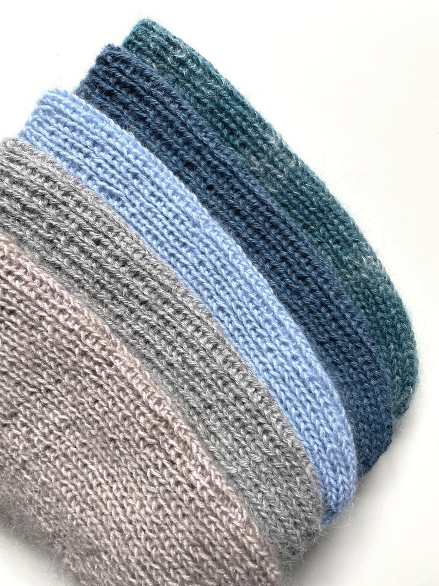 Czapka robiona na drutach KIARA 100% Alpaka 501 Jasny Szary