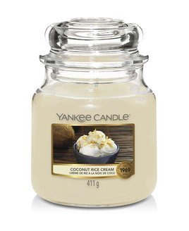 Średnia świeca zapachowa Yankee Candle COCONUT RICE CREAM