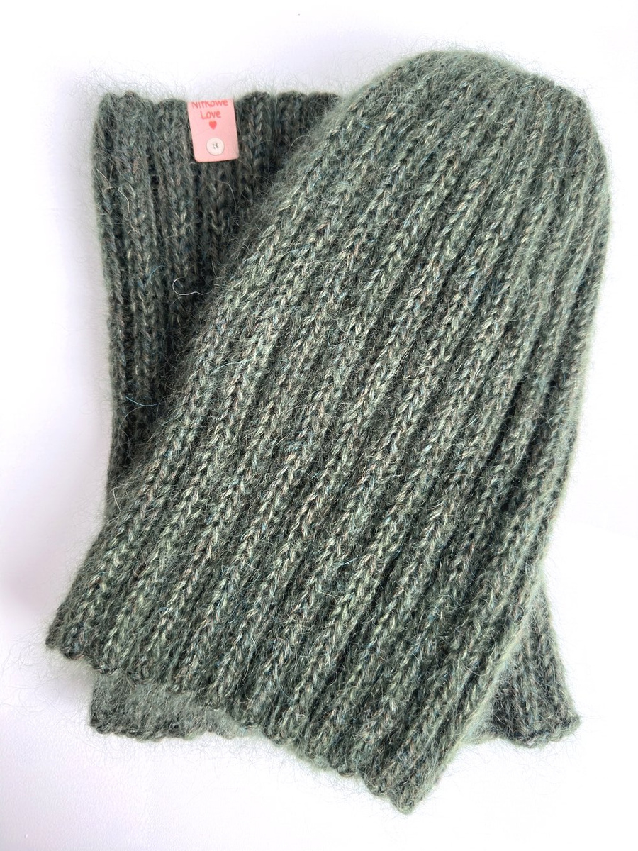 Ręcznie robiona Czapka MARGARET 2.0 100% Alpaka plus 2x nitka moher z jedwabiem 7895/19 Ciemnozielony