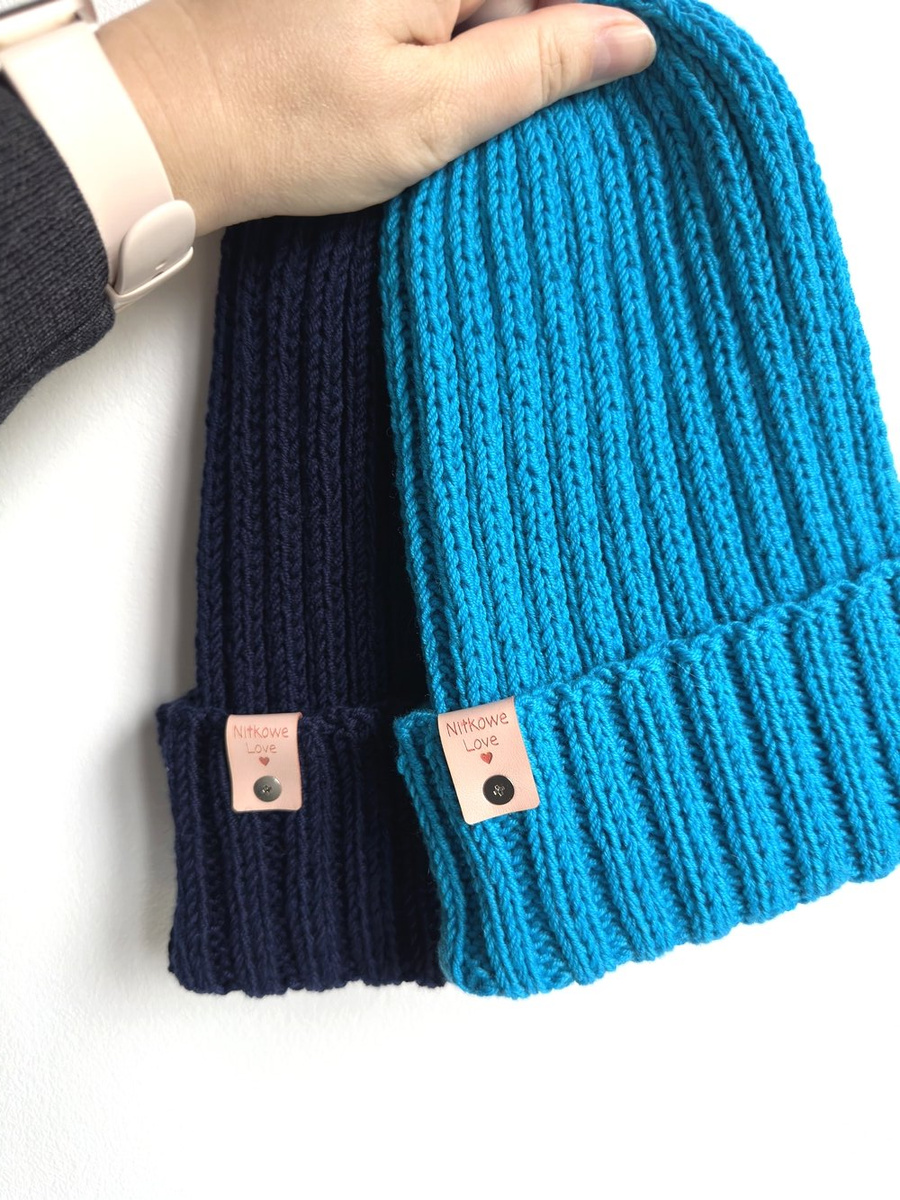 HELLI – czapka beanie wywijana 100% baby merino 32 turkusowy