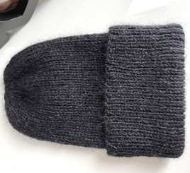 AUREA – ręcznie robiona ciepła czapka beanie baby merino + moher i jedwab damska/dziecięca 21/02 Czarny