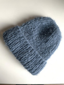 Ręcznie robiona czapka damska WATA CUKROWA Alpaka z Merynosem 07 Jeans